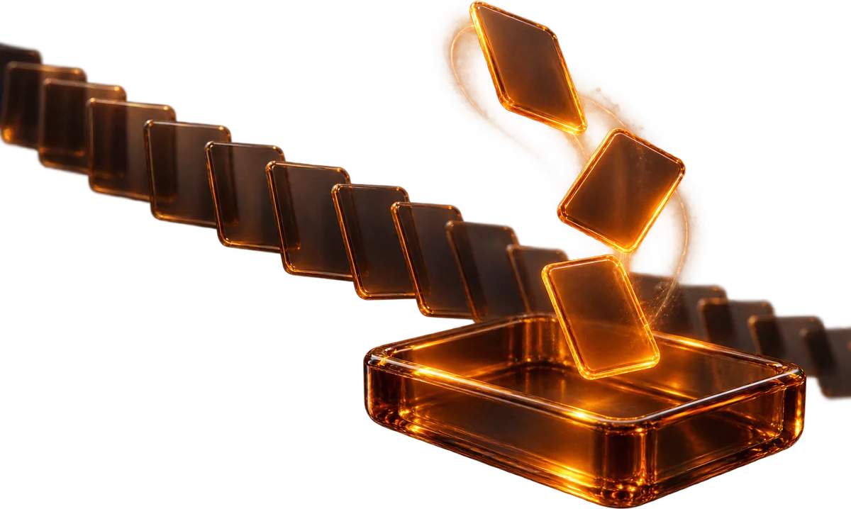 Three escalated tickets lifted out of the stream into a glass tray